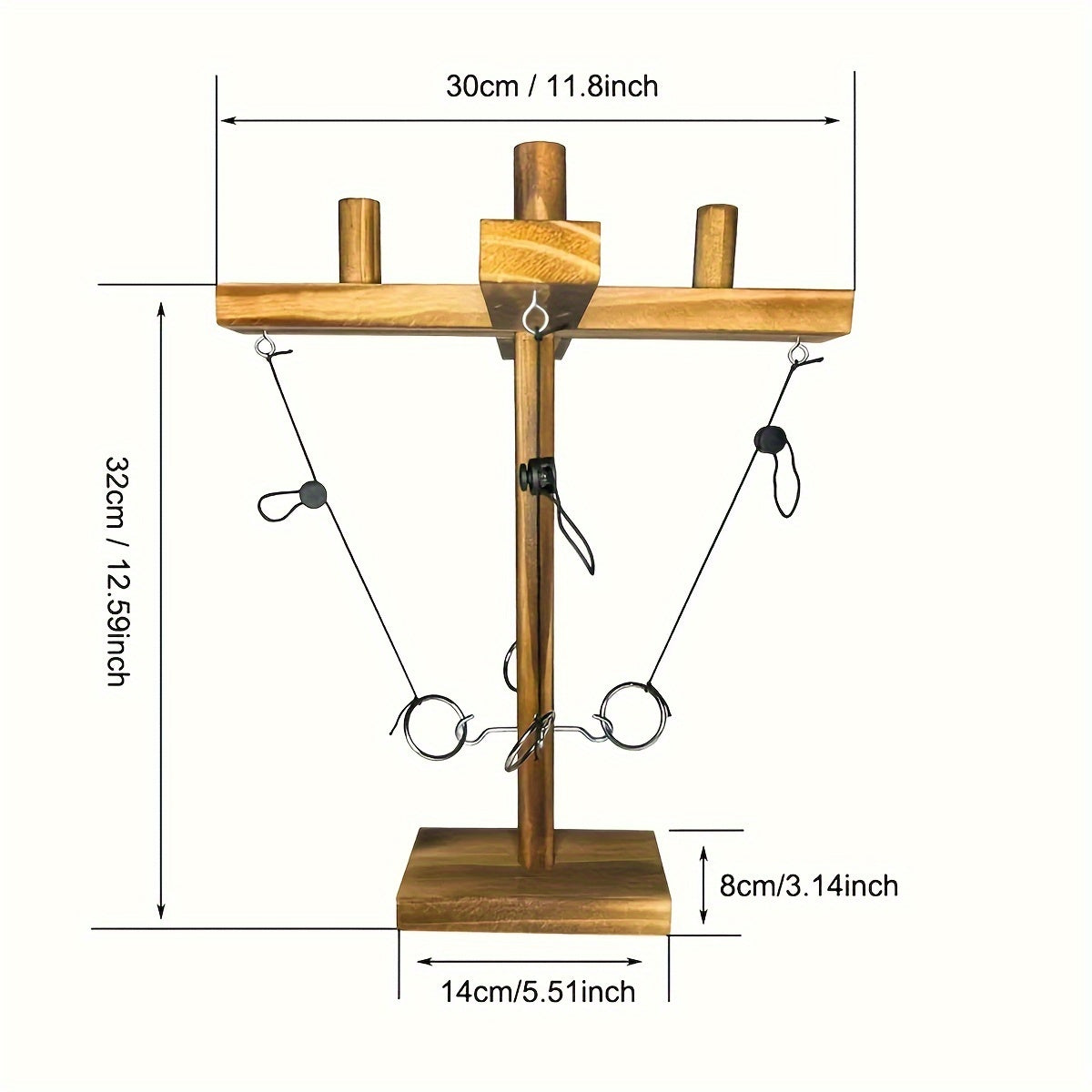 Ring Toss Hook Games (2/4 People), Ring Game With Shot Ladder, Wooden Interactive Game For Home And Party