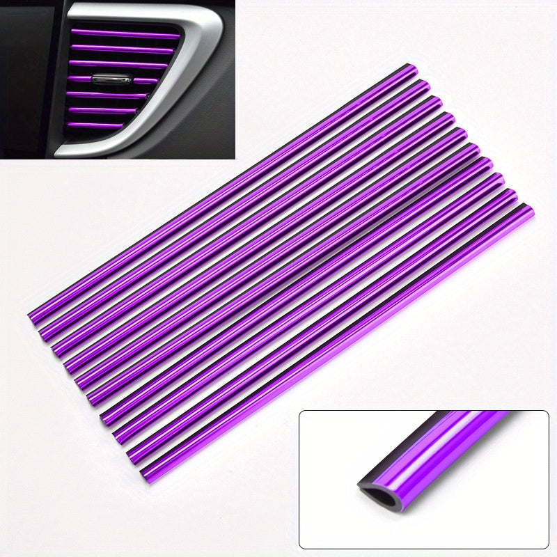 10PCS 20cm Car Air Conditioner Air Outlet Decoration U-shaped Decorative Strip Car Shape Door Corner Protector