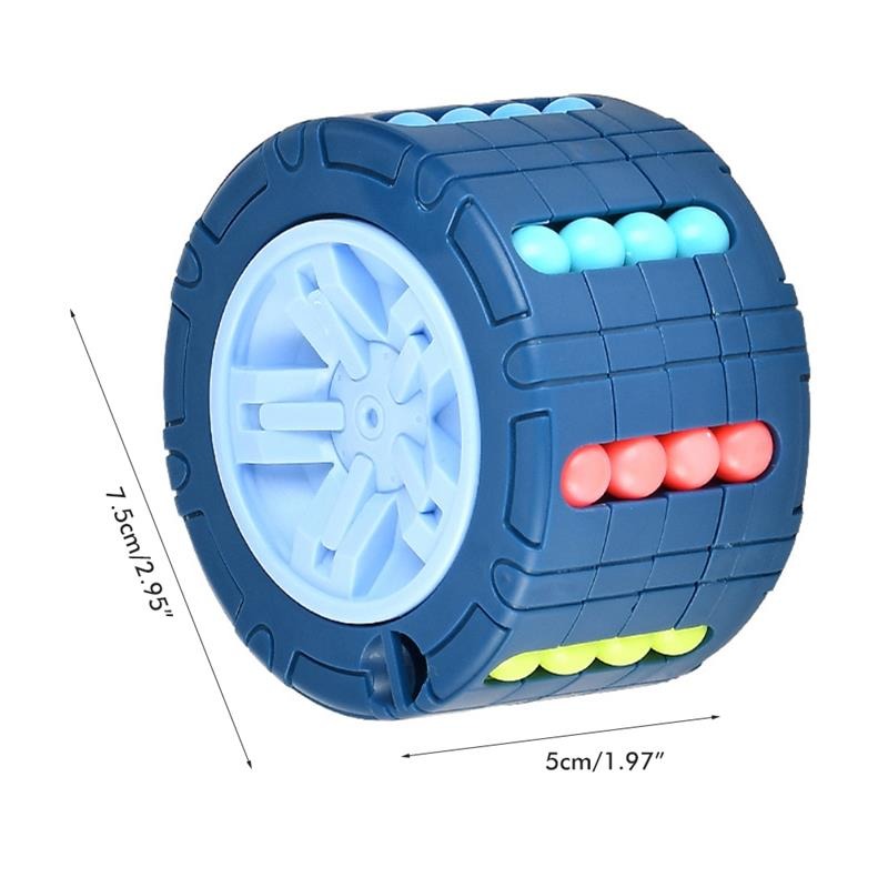 3D Cylinder Cube Toy Magical Bean Gyro Rotate Slide Puzzle Games Relieve Stress For Children Educational Infant Toys (red, Blue, Black), Halloween, Christmas gift, Thanksgiving Day gift