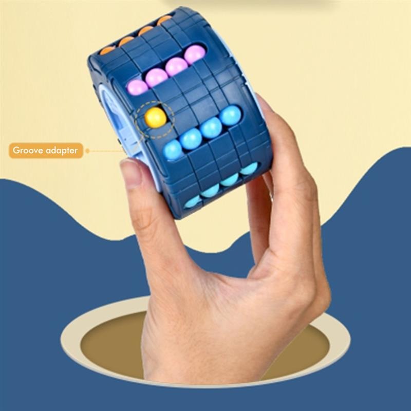 3D Cylinder Cube Toy Magical Bean Gyro Rotate Slide Puzzle Games Relieve Stress For Children Educational Infant Toys (red, Blue, Black), Halloween, Christmas gift, Thanksgiving Day gift