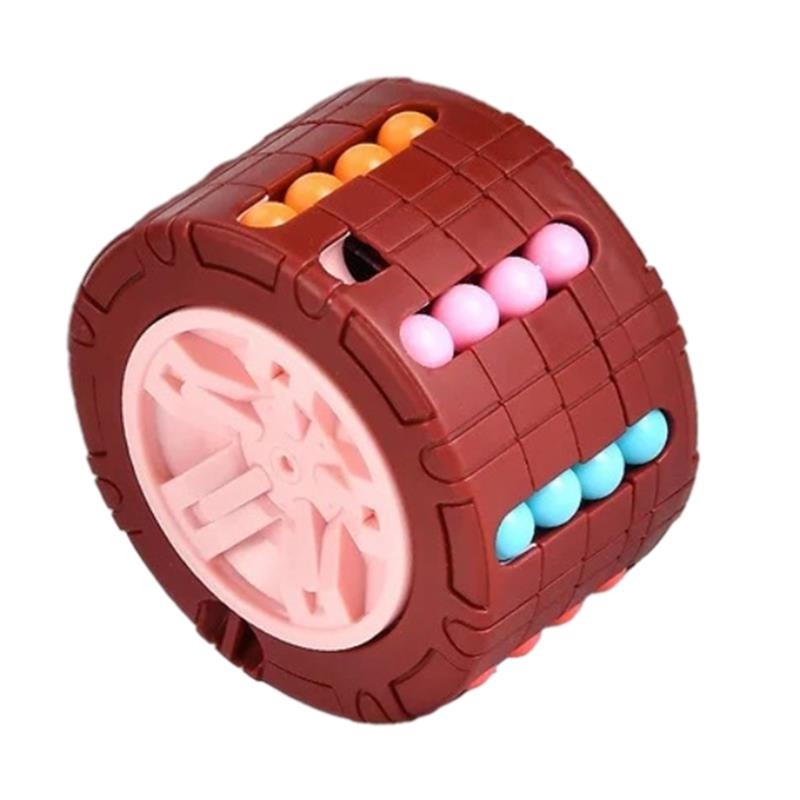 3D Cylinder Cube Toy Magical Bean Gyro Rotate Slide Puzzle Games Relieve Stress For Children Educational Infant Toys (red, Blue, Black), Halloween, Christmas gift, Thanksgiving Day gift