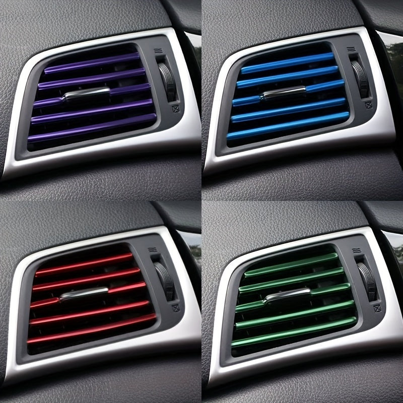 10PCS 20cm Car Air Conditioner Air Outlet Decoration U-shaped Decorative Strip Car Shape Door Corner Protector