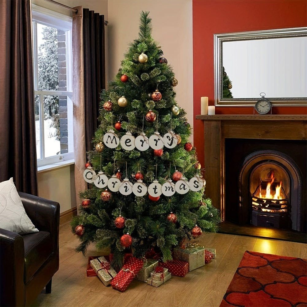 10 buc ornamente rotunde din lemn cu găuri, felii de lemn de 10,92 cm pentru piese centrale de artizanat, ornamente din lemn DIY, jucării agățate, jocuri, pictură DIY, realizare, Crăciun, Halloween, cadou de Ziua Recunoștinței