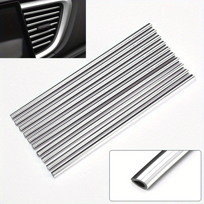 10PCS 20cm Car Air Conditioner Air Outlet Decoration U-shaped Decorative Strip Car Shape Door Corner Protector