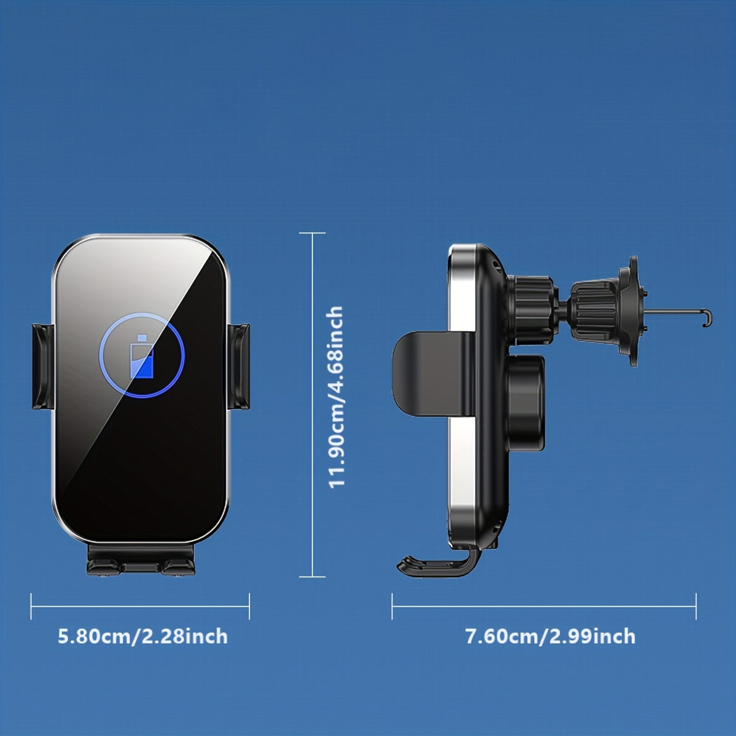 Suport auto, încărcător wireless auto, senzor automat de deschidere și închidere, sticlă securizată, încărcător auto, încărcare rapidă de 15 W pentru iPhone, Samsung și telefoane Google