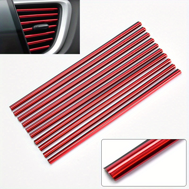 10PCS 20cm Car Air Conditioner Air Outlet Decoration U-shaped Decorative Strip Car Shape Door Corner Protector