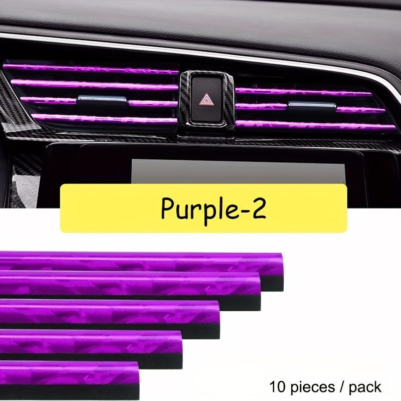 10PCS 20cm Car Air Conditioner Air Outlet Decoration U-shaped Decorative Strip Car Shape Door Corner Protector