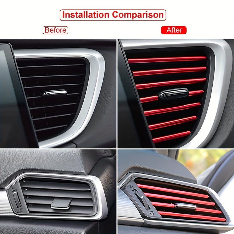 10PCS 20cm Car Air Conditioner Air Outlet Decoration U-shaped Decorative Strip Car Shape Door Corner Protector
