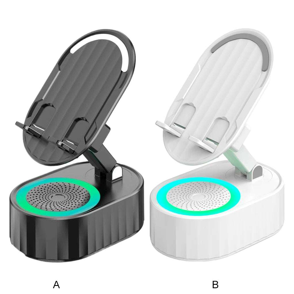 Portable Cell Phone Stand Speaker With Surround Sound Effect Cell Phone Holder Bluetooth Speaker Black