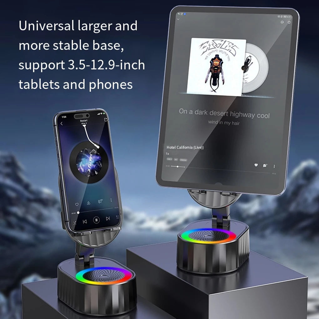 Portable Cell Phone Stand Speaker With Surround Sound Effect Cell Phone Holder Bluetooth Speaker Black