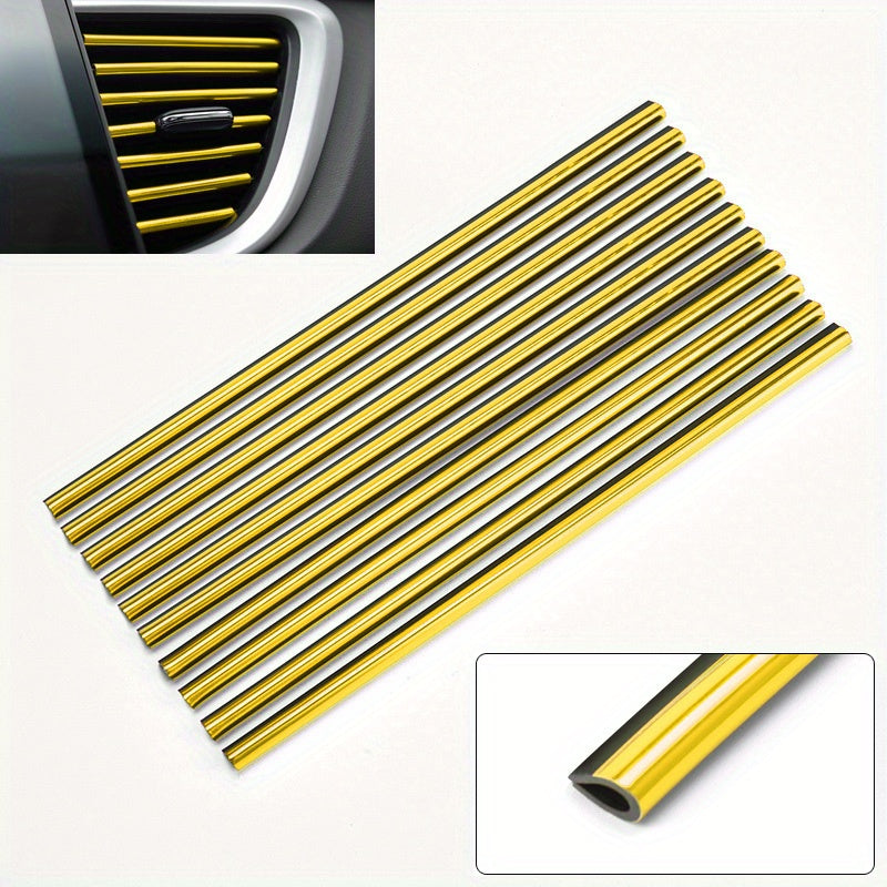 10PCS 20cm Car Air Conditioner Air Outlet Decoration U-shaped Decorative Strip Car Shape Door Corner Protector