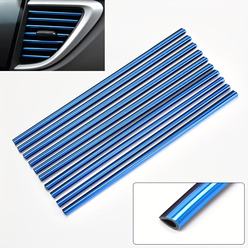 10PCS 20cm Car Air Conditioner Air Outlet Decoration U-shaped Decorative Strip Car Shape Door Corner Protector