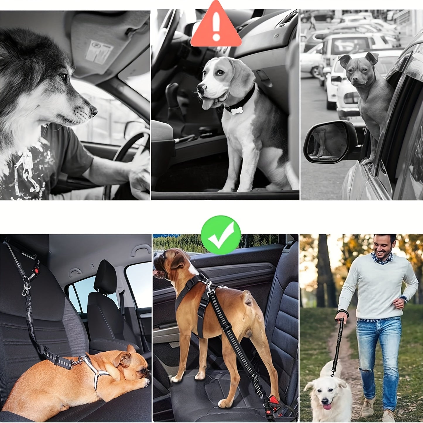 Centură de siguranță pentru câini, ham auto reglabil pentru scaun de câine, centură de siguranță pentru câini, centuri de siguranță durabile pentru câini pentru mașini