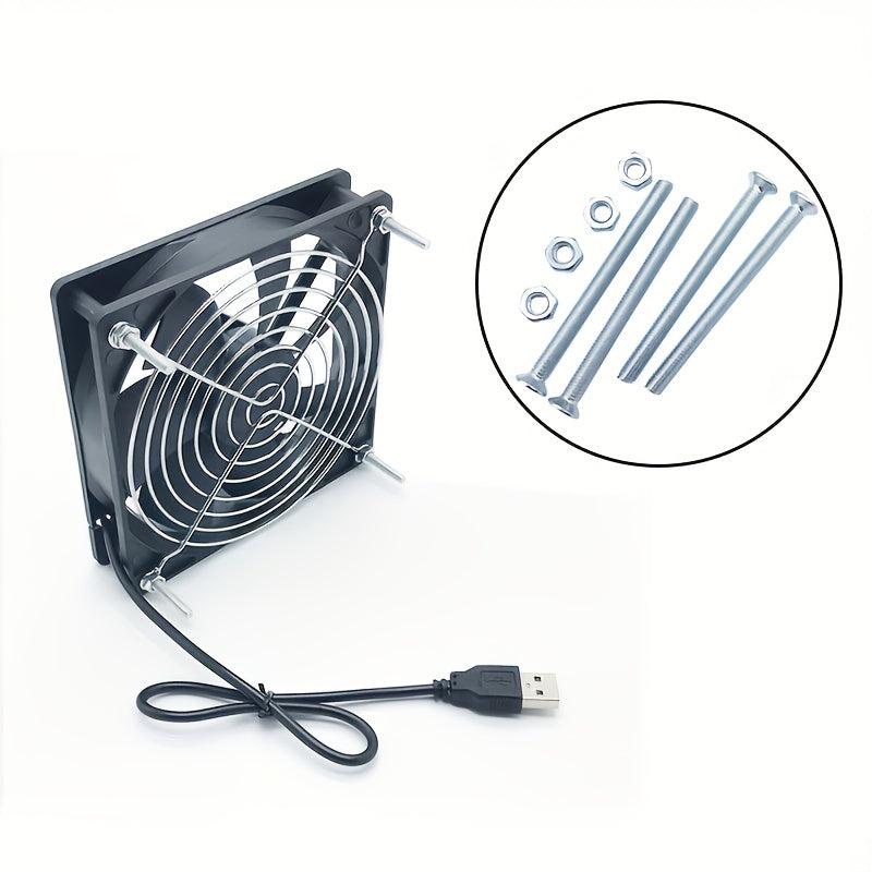 Ventilator de răcire USB pentru carcasă, router, cutie superioară, 12 cm, ventilator de răcire silențios de 8 cm, ventilator de calculator de 5 V