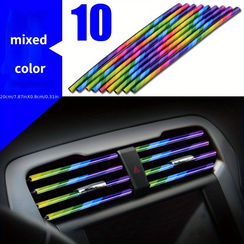 10PCS 20cm Car Air Conditioner Air Outlet Decoration U-shaped Decorative Strip Car Shape Door Corner Protector
