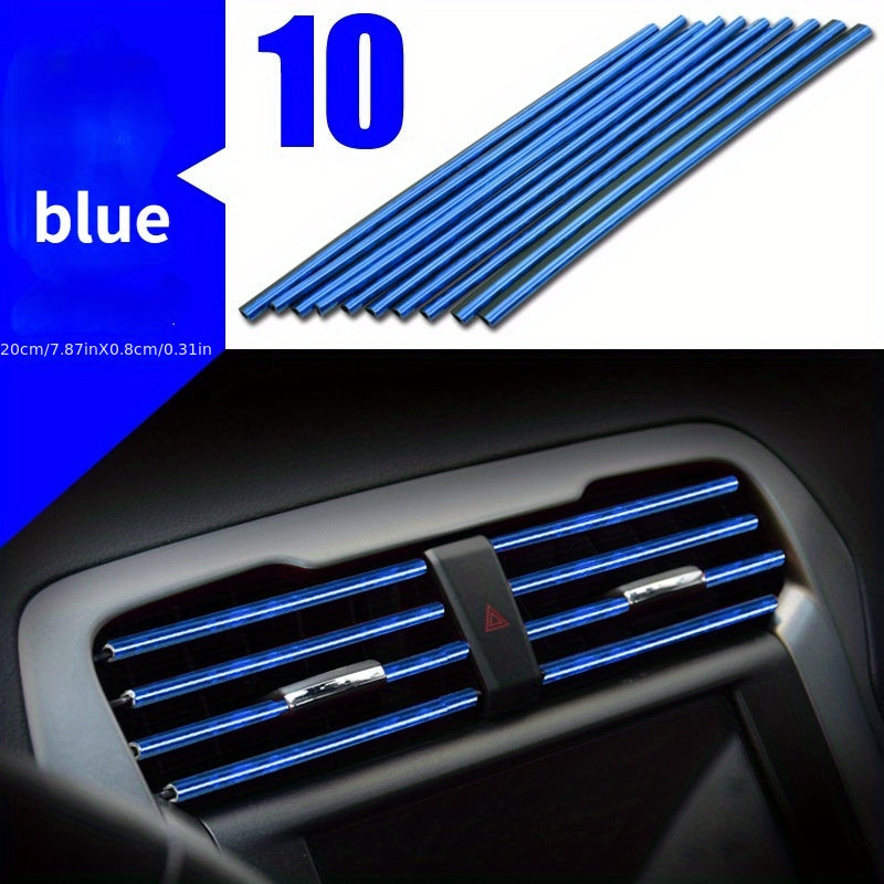 10PCS 20cm Car Air Conditioner Air Outlet Decoration U-shaped Decorative Strip Car Shape Door Corner Protector