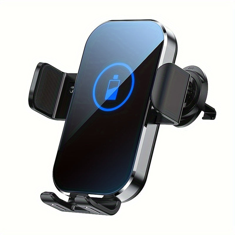 Suport auto, încărcător wireless auto, senzor automat de deschidere și închidere, sticlă securizată, încărcător auto, încărcare rapidă de 15 W pentru iPhone, Samsung și telefoane Google