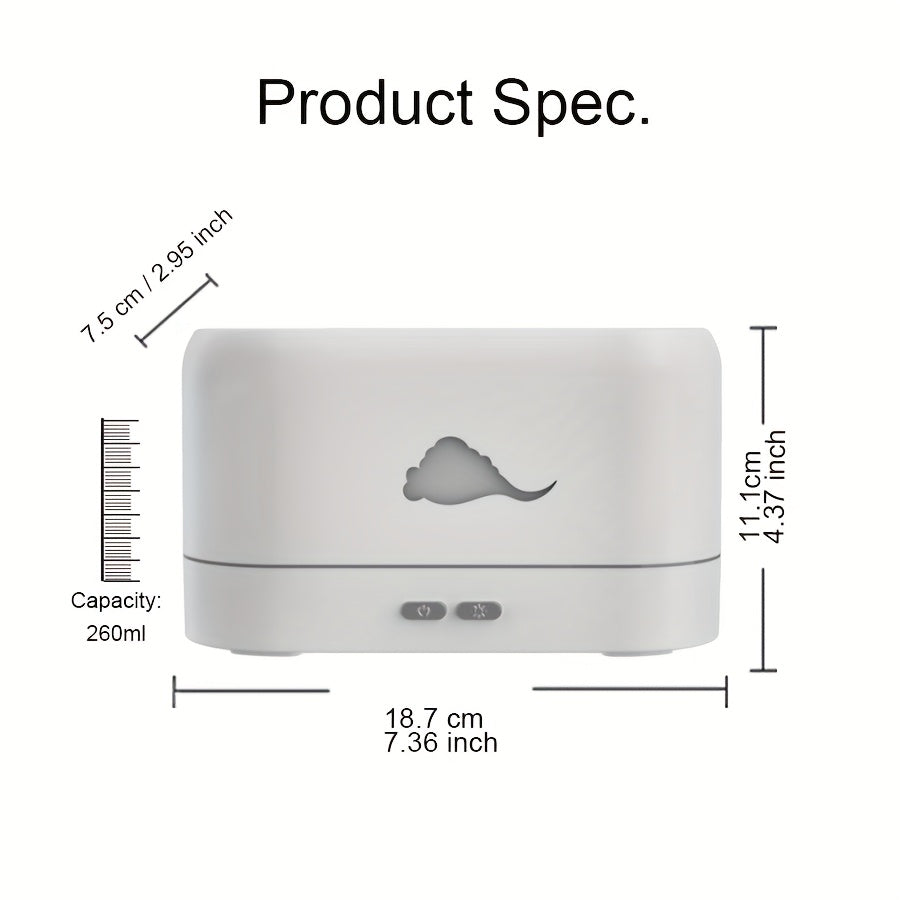 1 difuzor de aer cu flacără portabil și umidificator cu protecție la oprire automată - perfect pentru acasă, birou și yoga - difuzor de aromă silențios pentru uleiuri esențiale (negru/alb)