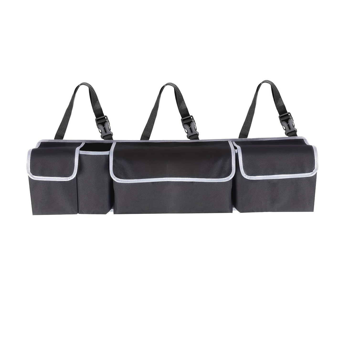 Organizator universal pentru spătarul scaunului auto, material Oxford 600D de mare capacitate cu buzunare multiple, material din fibră de poliester, soluție de depozitare pentru vehicul