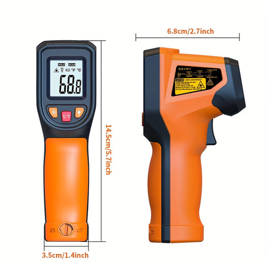 Infrarot-Thermometerpistole, Hand-Wärmetemperaturpistole für Kochtester, Pizzaofen, Grill und Motor – Laser-Oberflächentemperaturanzeige – 58 °F bis 1112 °F – NICHT für Menschen
