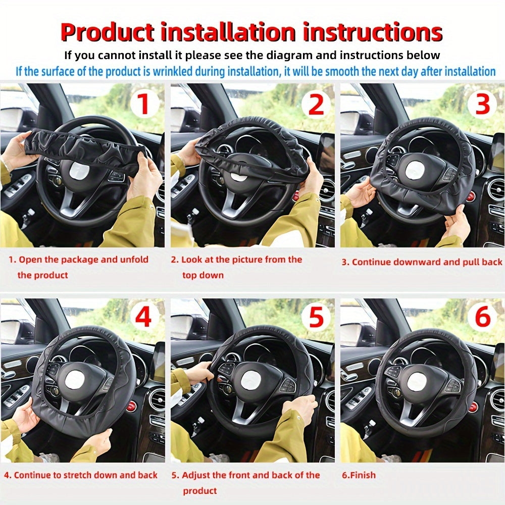 Husă de volan luxoasă din piele PU - Confort 3D, fără inel interior, accesorii auto