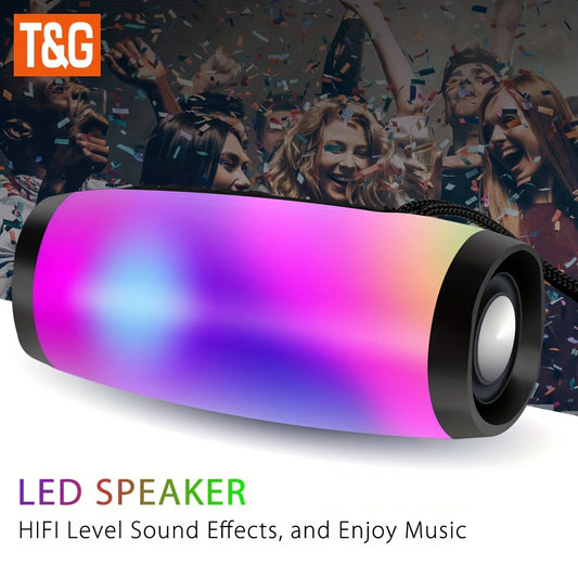 Difuzor wireless, difuzor impermeabil cu lumină LED colorată, difuzor portabil stereo 3D pentru exterior, cu bas luminos