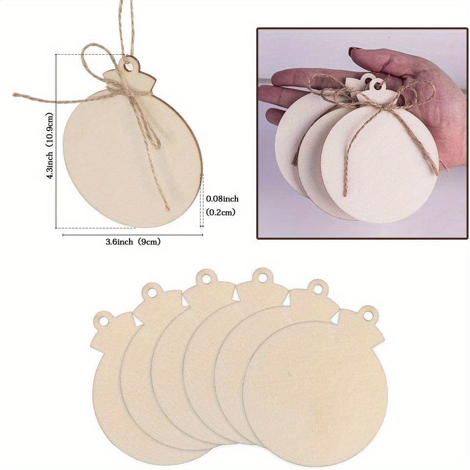10 buc ornamente rotunde din lemn cu găuri, felii de lemn de 10,92 cm pentru piese centrale de artizanat, ornamente din lemn DIY, jucării agățate, jocuri, pictură DIY, realizare, Crăciun, Halloween, cadou de Ziua Recunoștinței