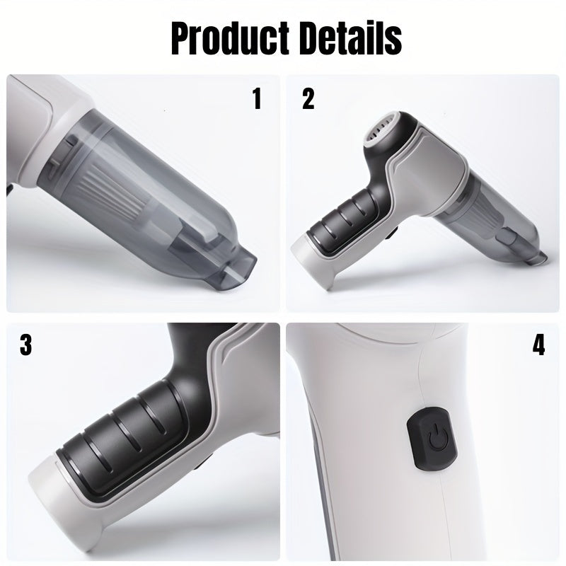 1 aspirator auto fără fir cu aspirație puternică, 13000Pa, 120W, ușor de curățat birou, tastatură, sertar, interiorul mașinii și alte crăpături