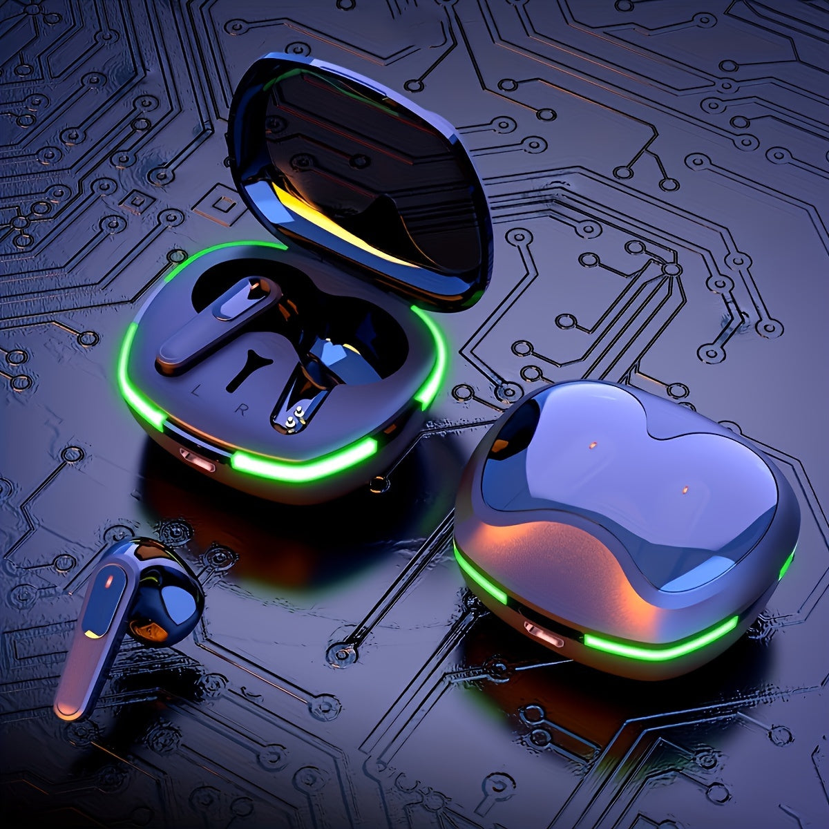 Căști wireless cu oglindă noi 2024, microfon stereoscopic de înaltă fidelitate, design oglindă cu afișaj digital LED, cea mai bună alegere pentru sport, jocuri, viața de zi cu zi