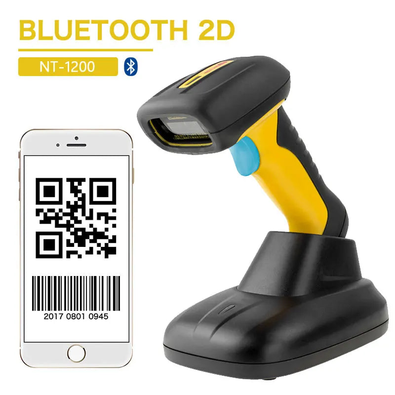 NETUM NT-1698W Handheld Wirelress Barcode Scanner AND NT-1228BL Bluetooth 1D/2D QR Bar Code Reader PDF417 for IOS Android IPAD