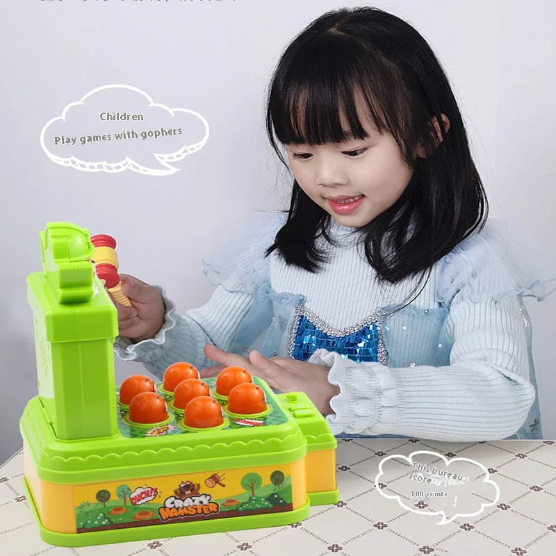 Whack A Mole Challenge Scoring Party Games Toys Electric Two Person Battle Table Games with Lights Music Cartoon Desktop Toys