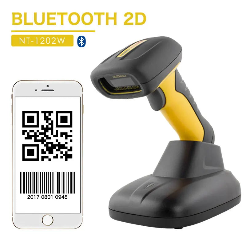 NETUM NT-1698W Handheld Wirelress Barcode Scanner AND NT-1228BL Bluetooth 1D/2D QR Bar Code Reader PDF417 for IOS Android IPAD