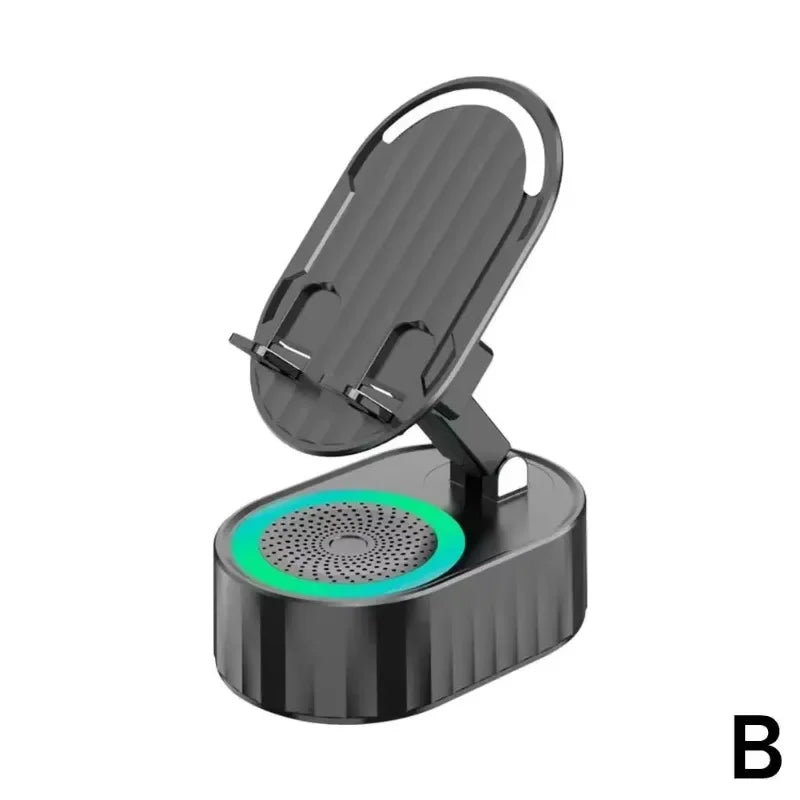 Mobile Cell Phone Stand Holder With Bluetooth Speaker HD Portable Wireless Speaker Adjustable Tablet Desktop Live Lazy Bracket