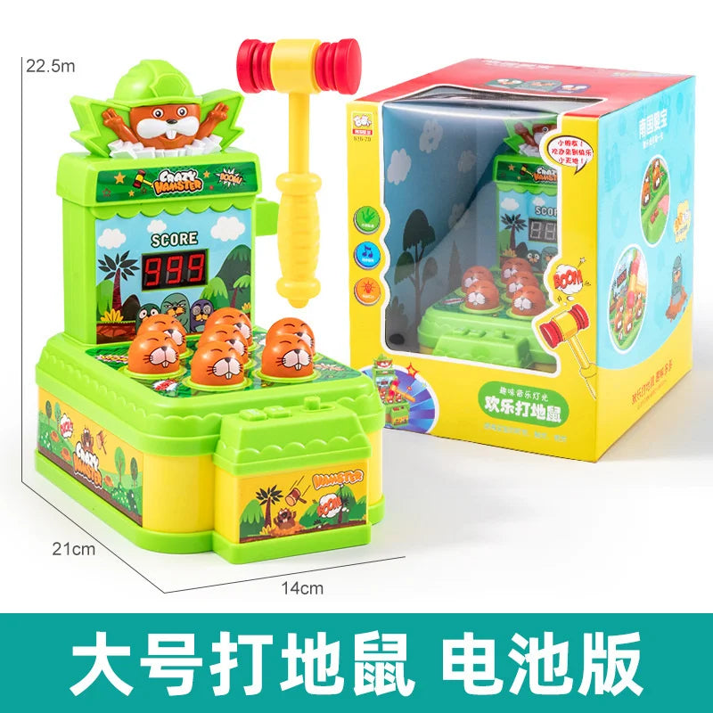 Whack A Mole Challenge Scoring Party Games Toys Electric Two Person Battle Table Games with Lights Music Cartoon Desktop Toys