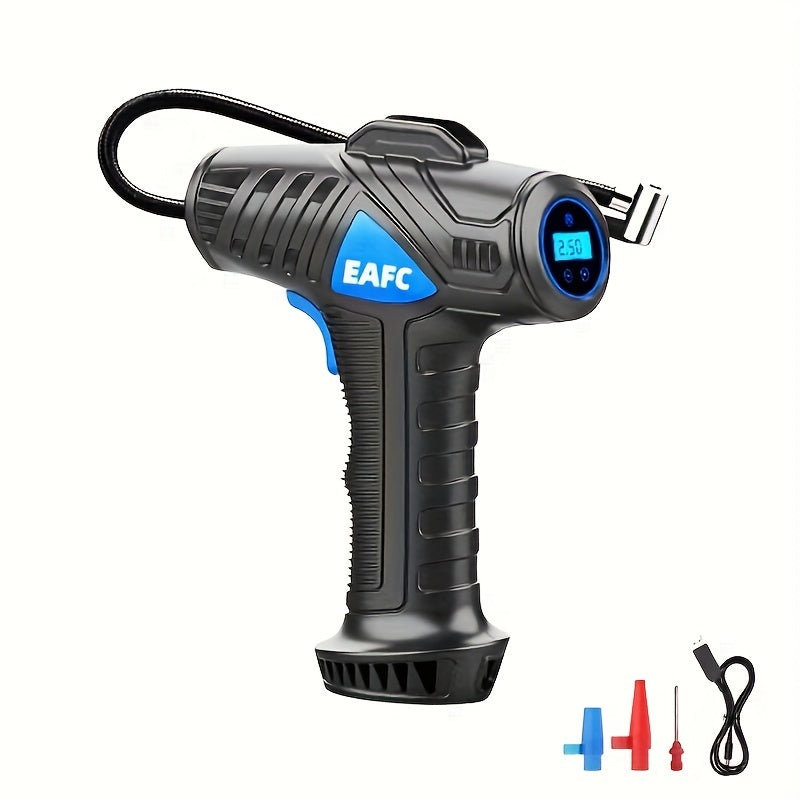Pompă de aer auto wireless, compresor automat 120W, mini reîncărcabilă portabilă fără fir, umflator anvelope, echipament cu afișaj digital, pompă pentru mașină