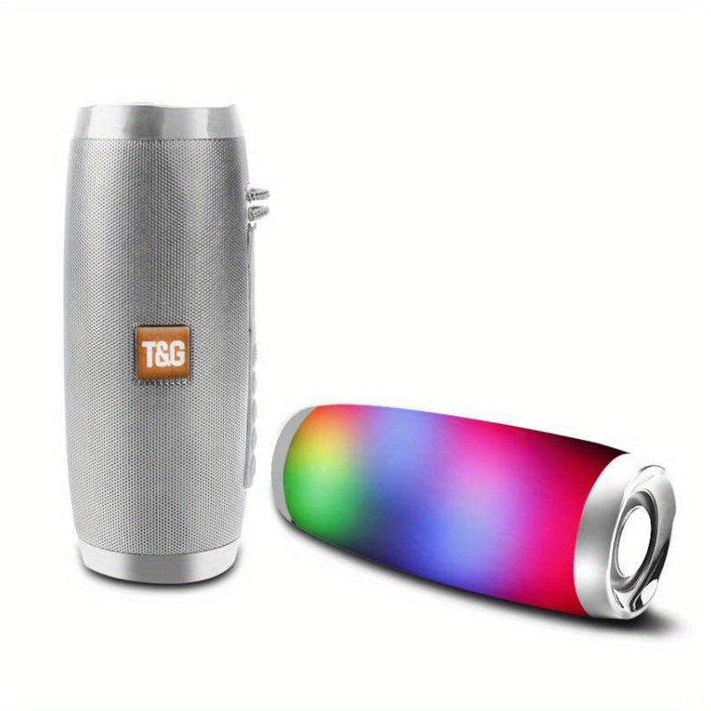 Difuzor wireless, difuzor impermeabil cu lumină LED colorată, difuzor portabil stereo 3D pentru exterior, cu bas luminos