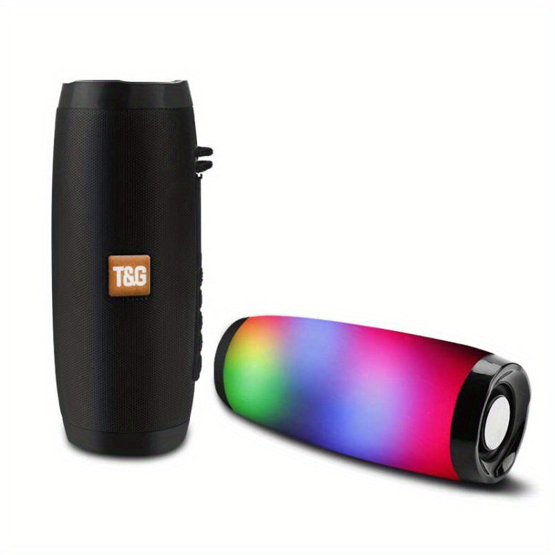 Difuzor wireless, difuzor impermeabil cu lumină LED colorată, difuzor portabil stereo 3D pentru exterior, cu bas luminos