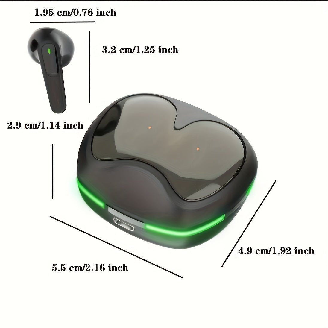Căști wireless cu oglindă noi 2024, microfon stereoscopic de înaltă fidelitate, design oglindă cu afișaj digital LED, cea mai bună alegere pentru sport, jocuri, viața de zi cu zi