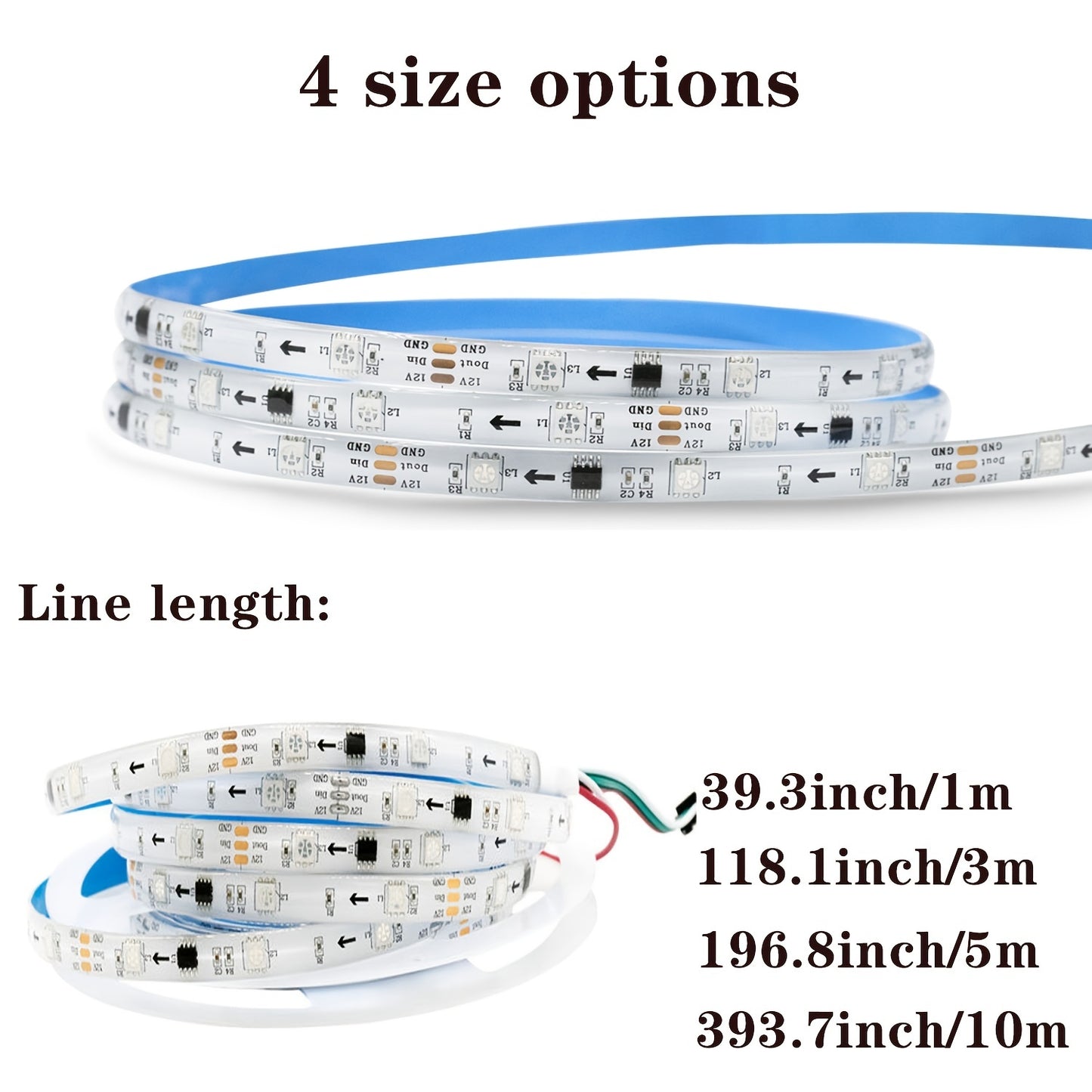 Create A Magical Ambience With 5050 RGB Led Strip Lights - Music Sync Color Changing, Remote Control, Perfect For Home, Garden, Party, And More!