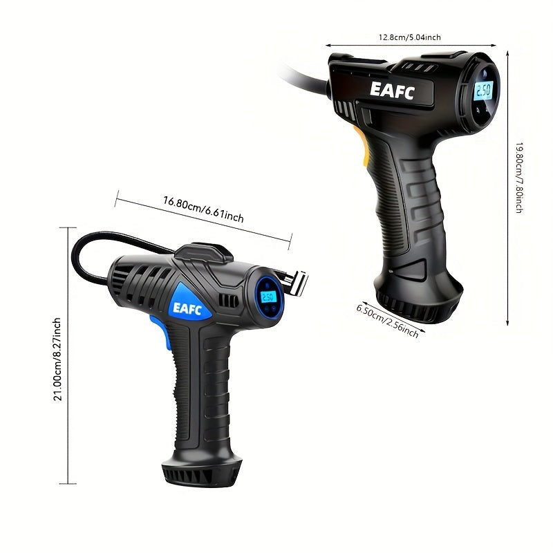 Pompă de aer auto wireless, compresor automat 120W, mini reîncărcabilă portabilă fără fir, umflator anvelope, echipament cu afișaj digital, pompă pentru mașină
