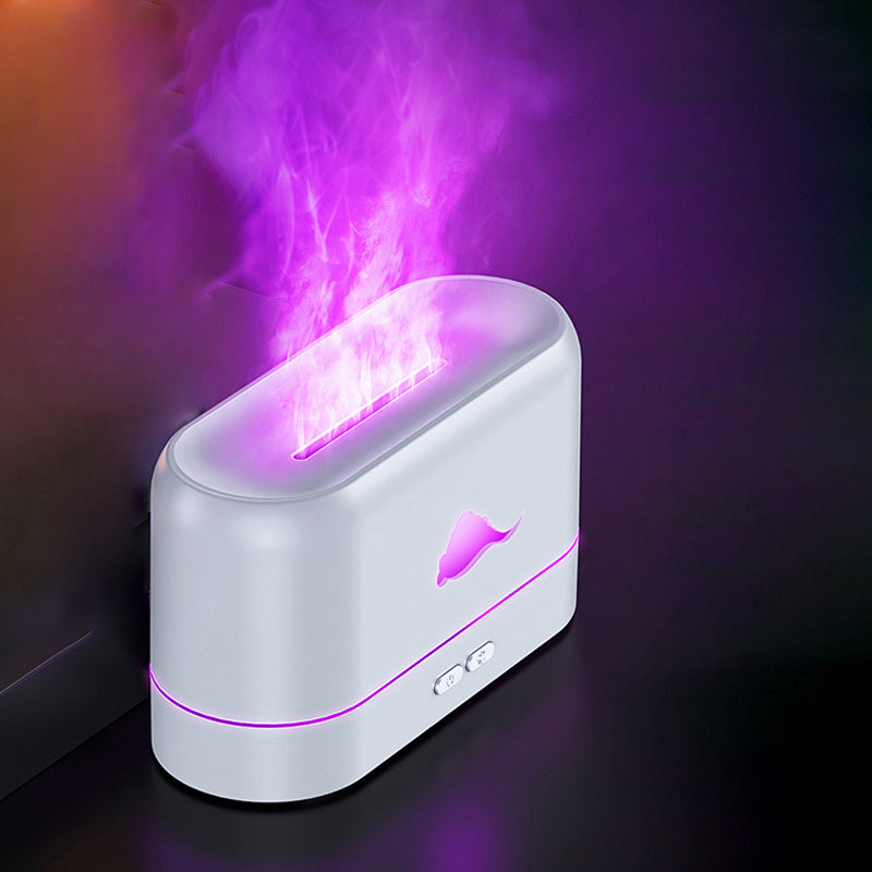 1 difuzor de aer cu flacără portabil și umidificator cu protecție la oprire automată - perfect pentru acasă, birou și yoga - difuzor de aromă silențios pentru uleiuri esențiale (negru/alb)