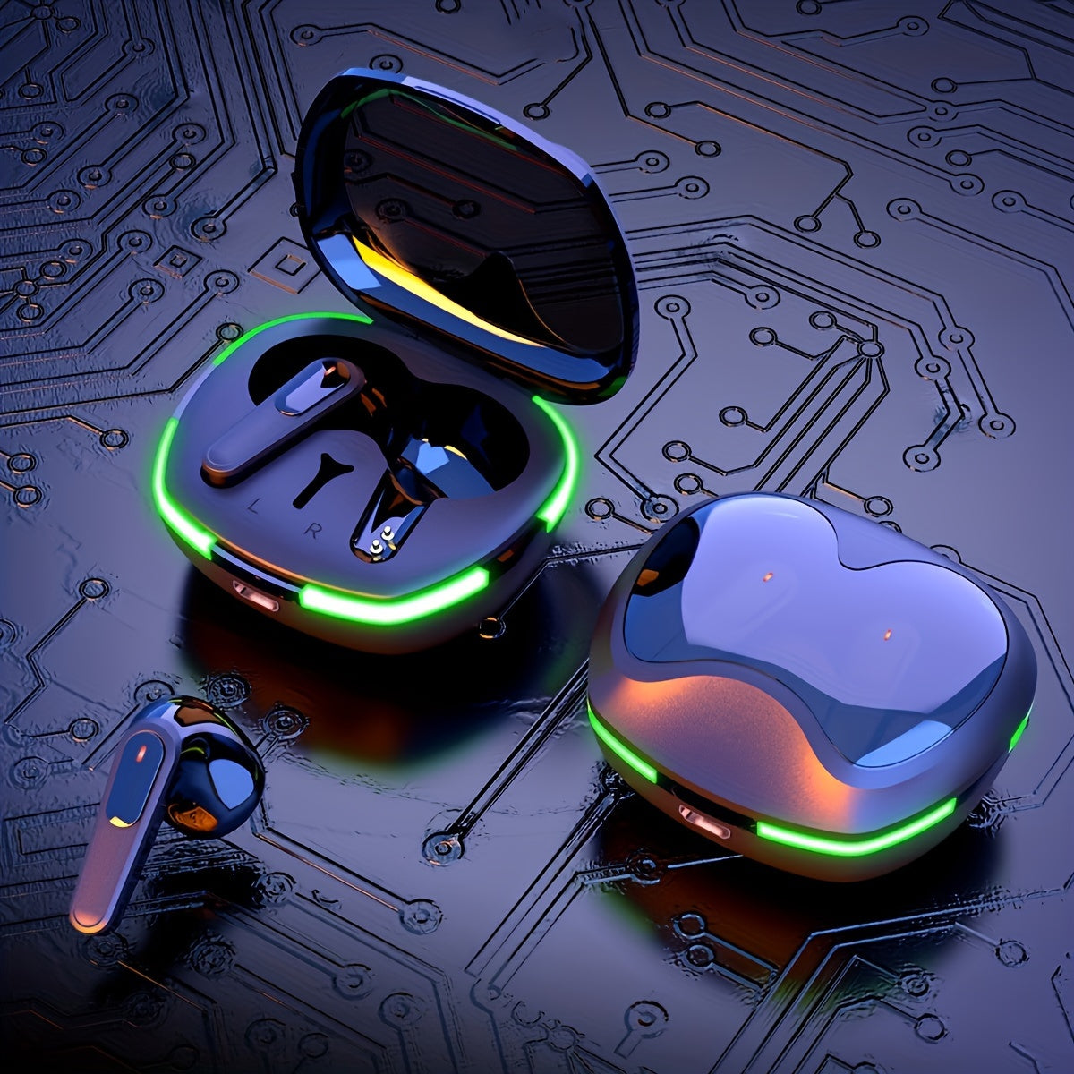 Căști wireless cu oglindă noi 2024, microfon stereoscopic de înaltă fidelitate, design oglindă cu afișaj digital LED, cea mai bună alegere pentru sport, jocuri, viața de zi cu zi