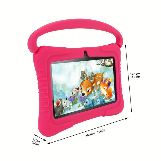Veidoo Kids Tablet, 17.78 cm Android Tablet PC, 1GB RAM 16GB ROM, Safety Eye Protection Screen, WiFi, Dual Camera, Games, Parental Control APP, Tablet With Silicone Case1, As Halloween, Chrismas Gift